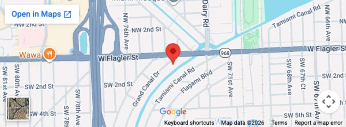 Map showing ASPMG office at 85 Grand Canal Dr, Miami FL